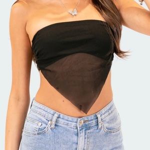 Edkited strapless top